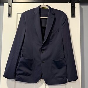 Murano Performance Navy Blue Men's Stretch Blazer Size Large Slim Fit